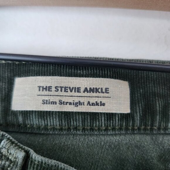 AG Adriano Goldschmied Stevie Slim Straight Ankle Green Corduroy Jeans Pants 27 - Picture 6 of 7